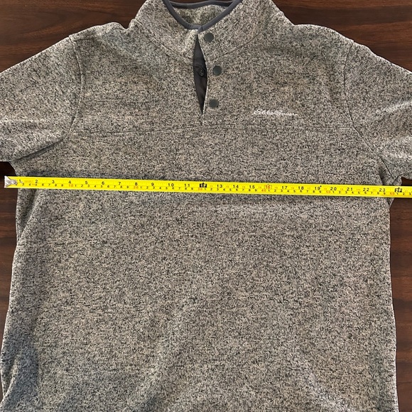 Eddie Bauer Mens Radiator Fleece Pullover Sweater Snap Front Gray XL Long Sleeve - Picture 4 of 8